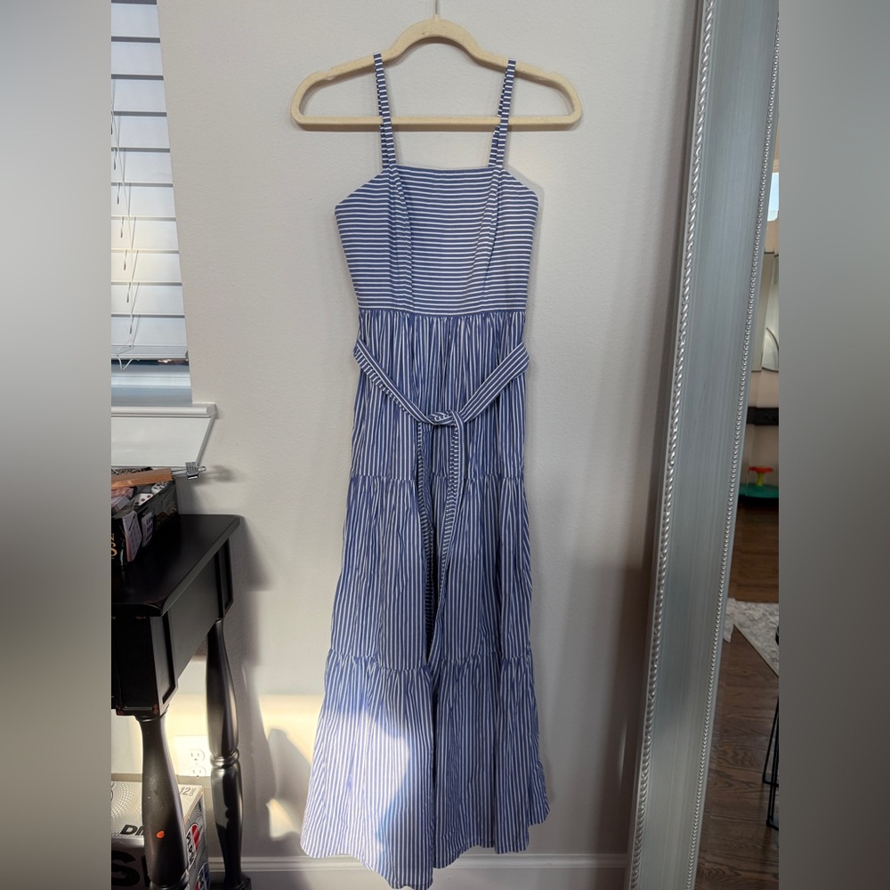 J. Crew Blue and White Striped Dress